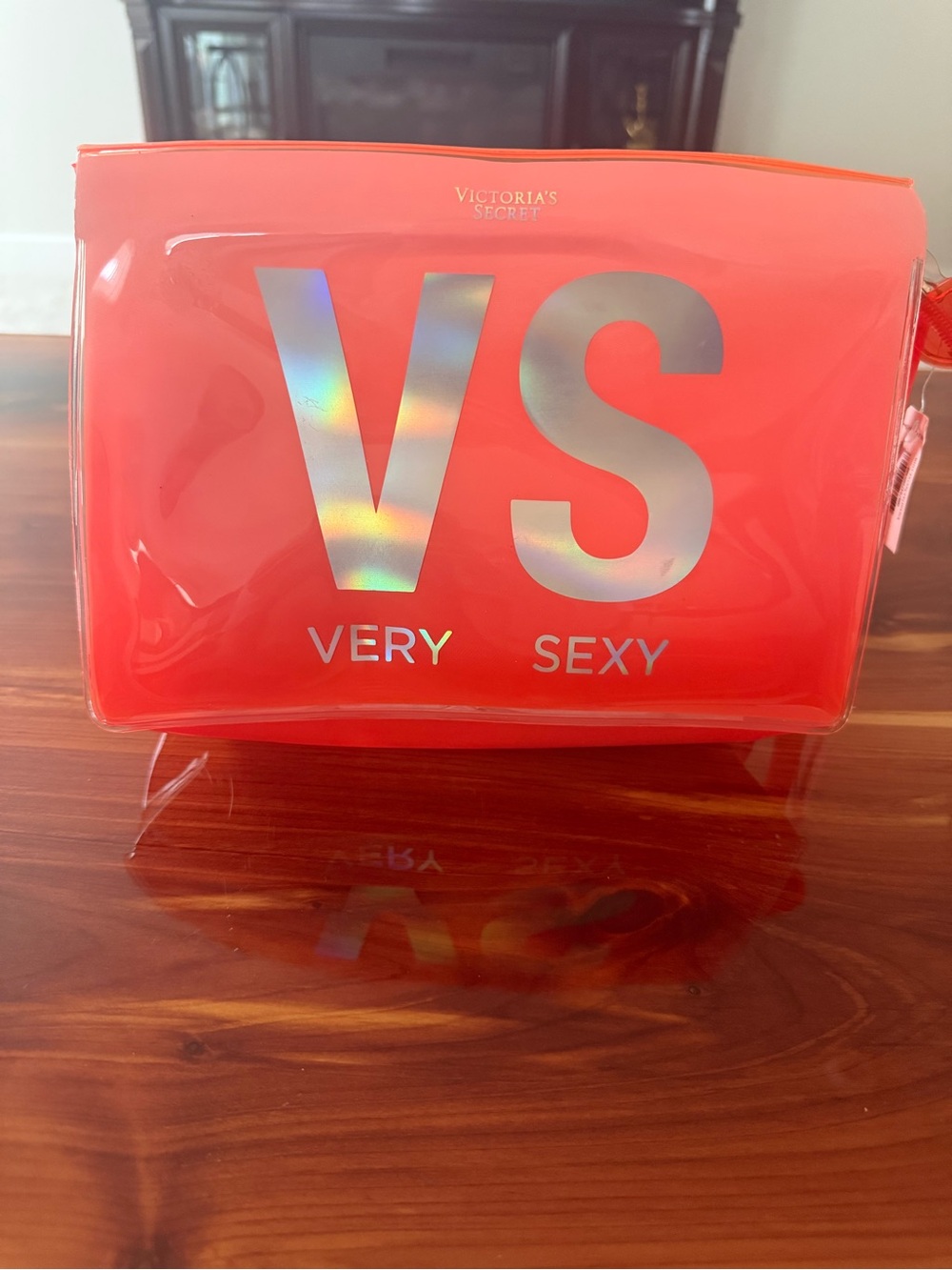 Victoria's Secret Coral Pink Clear 'VS Very Sexy' Cosmetic Bag